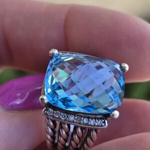 David Yurman Genuine Topaz 13ct in 925 Sterling Silver.